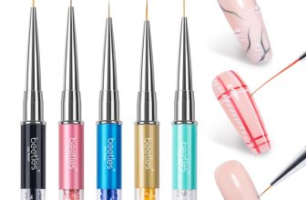 Beetles Gel Polish Nail Art Liner Brushes 5Pcs Painting Art Design Pen Set Diamond Application Rhinestone Handle Dotting Drawing Sizes 5 7 9 11 20mm Nail Design Gift for Women