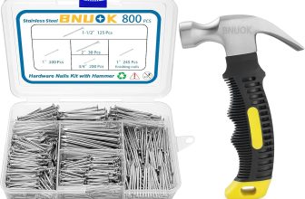 Hardware Nails Assortment Kit and 8oz Small Hammer, 800 PCS Nails for Hanging Pictures,Hammer and Nail Set, Small Hammers for Picture Hanging