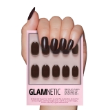 Glamnetic Press On Nails – Bark Brown | Opaque Dark Brown Short Round Fake Nails, Salon Quality | 12 Sizes – 30 Nail Kit