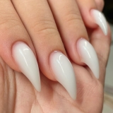 10 Pcs White Press on Nails RIICFDD Curved Stiletto Fake Nails Eagle Claw False Nails Muti-Layer Gel Handmade Cat Claw Nail Reusable Glue on Nail for Women (S)