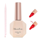 MelodySusie Liquid Latex for Nails, 15ml Peel off Fast Dry Cuticle Guard for Nail Polish with Plastic Nail Care Stick set, Skin Barrier Protector for Nail Art, Manicure Home DIY Salon, Gifts for Women
