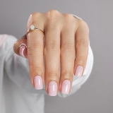 Press on Nails Square – Soft Gel Pink Press on Nails Short for Women Gift, Fit Perfectly & Natural Stick on Nails with Glue in 16 Sizes – 32 Reusable Fake Nails, Shimmering Pink