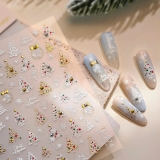 Christmas Nail Art Stickers Christmas Tree Snowflake Nail Sticker 3D Self-Adhesive Bell Nail Decal Snowflake Tree Nail Art Supplies Holiday DIY Manicure Designs Nail Decoration for Women 1Pcs