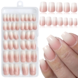 LuckForever 168pc Ombre Press on Nails Short Coffin Fake Nails with Tabs, XS Coffin Nails Press ons Nail Ombre Glue Nails Extra Short Fake Nail Full Cover Acrylic Nails Artificial Fingernail