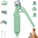 2-in-1 Cat Nail Clippers & Dog Nail Clippers Trimmers for Large Medium Small Dogs Cats Claw Trimmer Quick Sensor and Safety Guard USB Rechargeable with 2 LED Lights Dogs Nail Trimmer