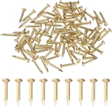 100-Pack Small Tiny Nails, 1.2mm x 10mm Brass Precision MIni Nails Hardware Round Head for Wooden/DIY Crafts Decorative/Household Accessories/Picture Hanging