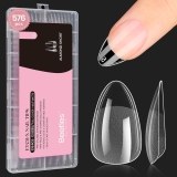 Beetles Gel Nail Tips 576Pcs Pre-shape Short Almond Etch-X Nail Tips,12 Sizes Soft Nail Tips Half Matte False Nails for Fall Nails Full Cover Press On Nail Nail Extensions Set for Women