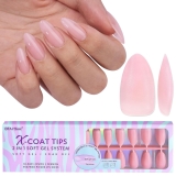 BTArtbox XCOATTIPS Natural Nail Tips – Matte Medium Almond Press On Nails Pink, Long Lasting Soft Gel Nails False Nail, Soak Off Acrylic Fake Nails Extensions for Nail Art DIY Women