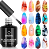 Beetles Blooming Gel 15ml Clear Uv Led Blossom Halloween Nails Gel Polish for Spreading Effect Marble Natural Stone Watercolor Floral Print Soak off Diy Nail Art Design Manicure Gift for Women