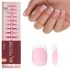 Glamnetic Press On Nails – Goal Digger | Glossy, Semi-Transparent, Short Round Nails, Salon Quality | 12 Sizes – 30 Nail Kit with Glue