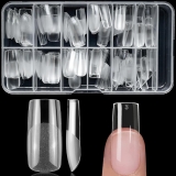 240pc Square Gel Nail Tips Medium Fake Nails for Press on Nails Clear Acrylic Nails Tips, 12 Size Full Cover Nail tips Square Soft Gel Nail Tips False Nails Extension Artificial Fingernails