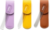 zelin 3 Pcs Premium Glass Nail Files for Natural Nails with Leather Case, Crystal Nail File for Stronger, Smoother Nails, Reusable Manicure Tool, Ideal Christmas Birthday Gift