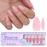 BTArtbox XCOATTIPS Natural Nail Tips Matte -Short Almond Press On Nails Pink, Long Lasting Soft Gel Nails False Nail, Soak Off Acrylic Fake Nails Extensions for Nail Art DIY