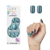 KISS imPRESS No Glue Mani Press On Nails, Color FX, ‘Better Things’, Dark Green, Short Size, Squoval Shape, Includes 30 Nails, Prep Pad, Instructions Sheet, 1 Manicure Stick, 1 Mini File