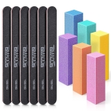 TsMADDTs Nail Files and Buffers, Professional Manicure Tools Kit Rectangular Art Care Buffer Block Tools 100 180 Grit 12PCS(Black)
