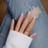 Press on Nails Long Stiletto Nude Fake Nails False Nail with Pure Transparent Glossy Stick on Nail for Women